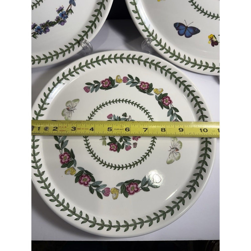 Set of 4 Portmeirion Botanic Garden Sweet William Dinner Plates 10.5" England - Picture 7 of 8